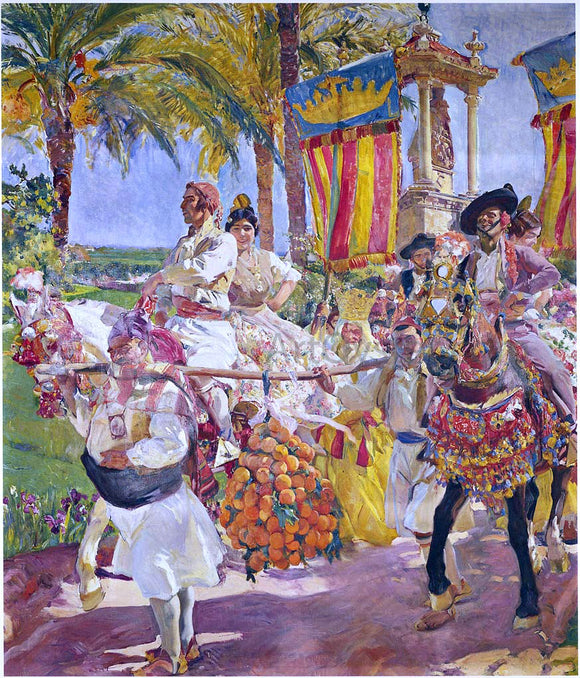  Joaquin Sorolla Y Bastida Riding in a group, Valencia - Canvas Art Print