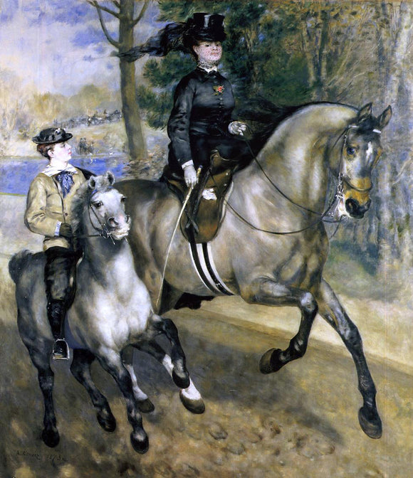  Pierre Auguste Renoir Riding in the Bois de Boulogne (also known as Madame Henriette Darras or The Ride) - Canvas Art Print