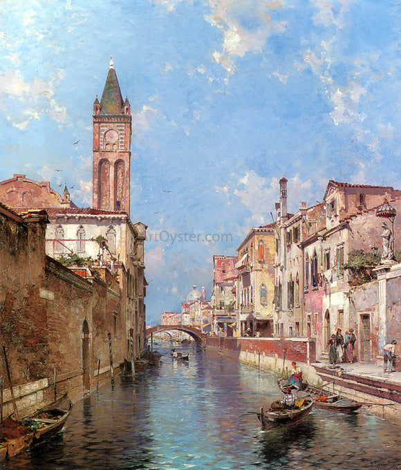  Franz Richard Unterberger Rio St. Barnaba, Venice - Canvas Art Print