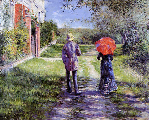  Gustave Caillebotte A Rising Road - Canvas Art Print