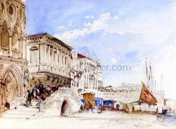  William Callow RWS Riva degli Schiavoni, Venice - Canvas Art Print