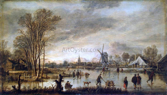  Aert Van der Neer River in Winter - Canvas Art Print