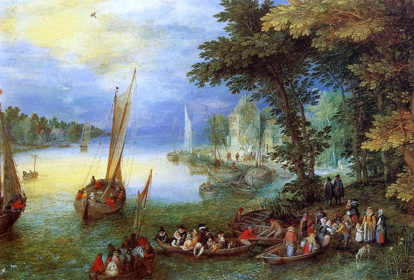  The Elder Jan Bruegel River Landscape - Canvas Art Print