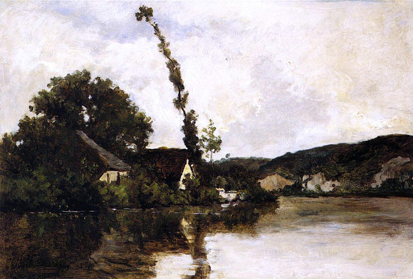  Karl-Pierre Daubigny River Landscape - Canvas Art Print