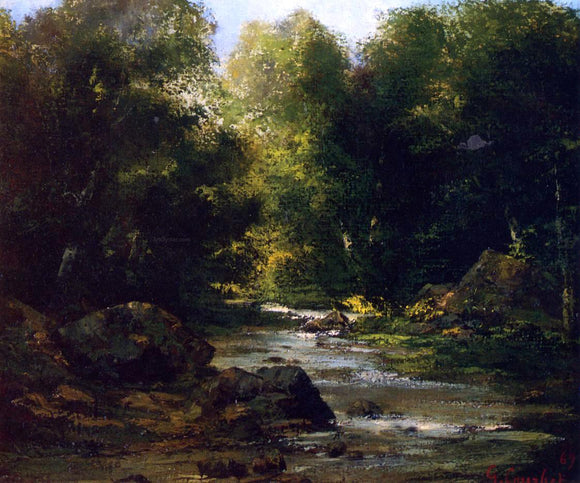  Gustave Courbet River Landscape - Canvas Art Print