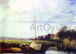  Richard Parkes Bonington River Scene in France - Canvas Art Print
