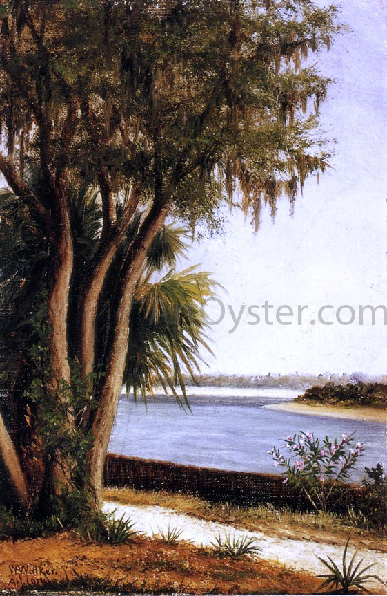  William Aiken Walker River, Tree, City on Horizon - Canvas Art Print