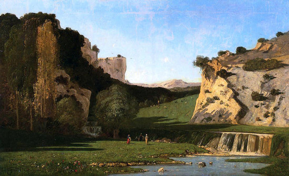  Paul-Camille Guigou River Valley at Lourmarin - Canvas Art Print