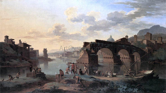 Jacob De Heusch River View with the Ponte Rotto - Canvas Art Print
