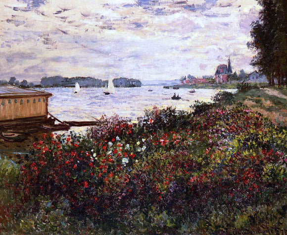  Claude Oscar Monet Riverbank at Argenteuil - Canvas Art Print