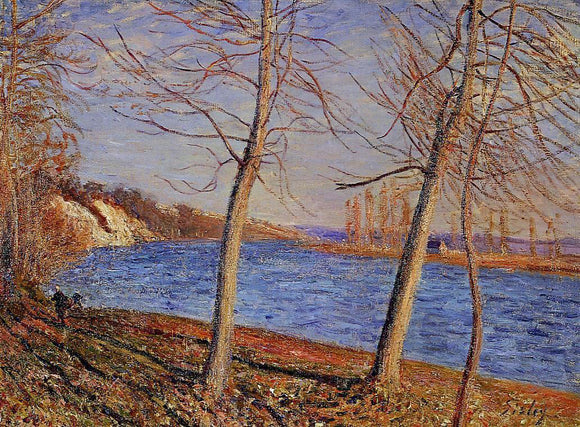  Alfred Sisley Riverbank at Veneux - Canvas Art Print
