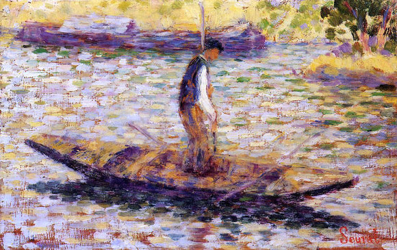  Georges Seurat Riverman (also known as Fisherman) - Canvas Art Print