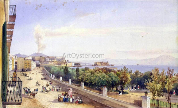  Giacinto Gigante Riviera di Chiaia in Naples - Canvas Art Print