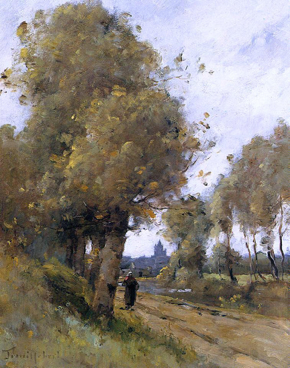  Paul Desire Trouillebert Road by the Side of the River Morbihan - Canvas Art Print