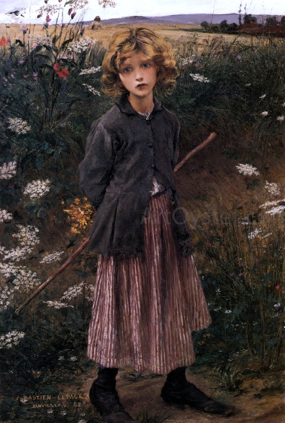  Jules Bastien-Lepage Roadside Flowers (also known as The Little Shepherdess) - Canvas Art Print