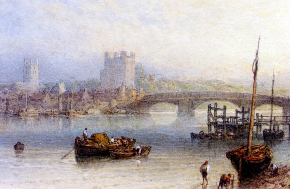  Myles Birket Foster Rochester from the River - Canvas Art Print