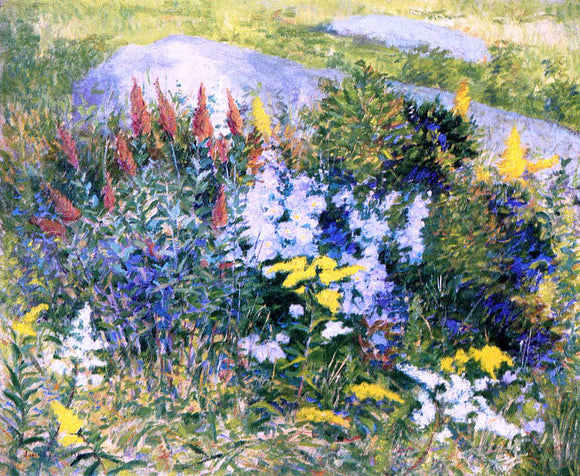  John Leslie Breck Rock Garden at Giverny - Canvas Art Print