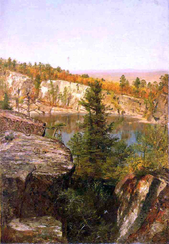  Thomas Worthington Whittredge Rock Ledge and Pond - Canvas Art Print