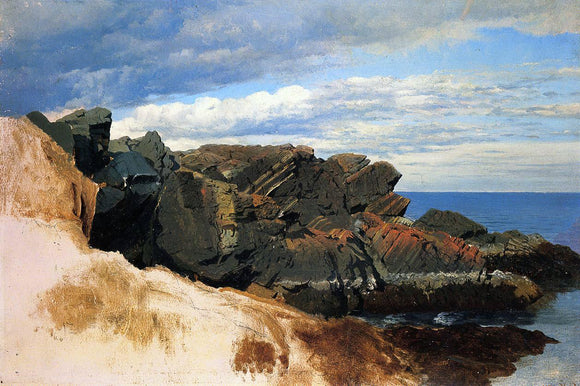  William Bradford Rock Study at Nahant, Massachusetts - Canvas Art Print