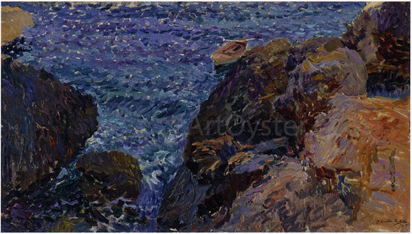 Joaquin Sorolla Y Bastida Rocks at Javea, The White Boat - Canvas Art Print