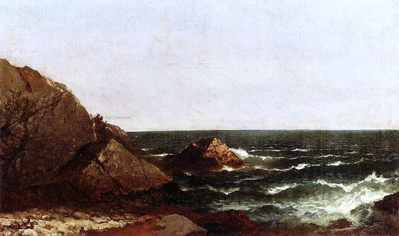  John Frederick Kensett Rocks at Newport - Canvas Art Print