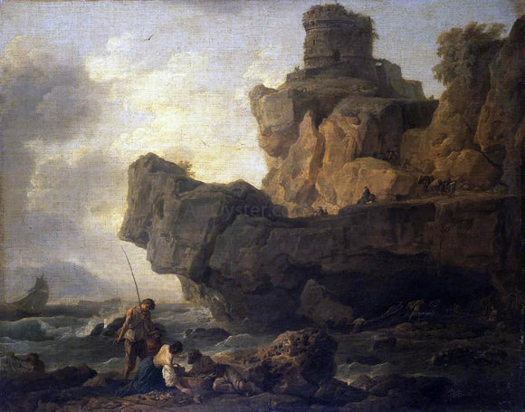  Claude-Joseph Vernet Rocks on a Seashore - Canvas Art Print