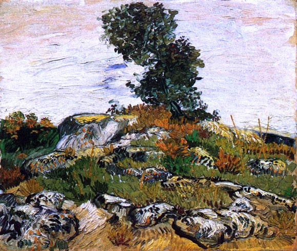  Vincent Van Gogh Rocks with Oak Tree - Canvas Art Print