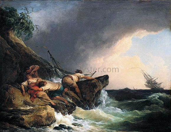  Philip Jacques De Loutherbourg Rocky Coastal Landscape in a Storm - Canvas Art Print