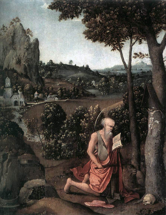  Joachim Patenier Rocky Landscape with Saint Jerome - Canvas Art Print