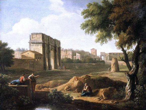  Giovanni Battista Busiri Rome: A View of the Forum - Canvas Art Print