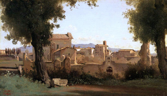  Jean-Baptiste-Camille Corot Rome - View from the Farnese Gardens, Morning - Canvas Art Print