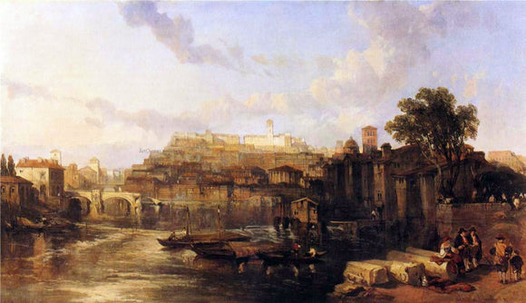  David Roberts Rome, View on the Tiber Looking Towards Mounts Palatine and Aventine - Canvas Art Print