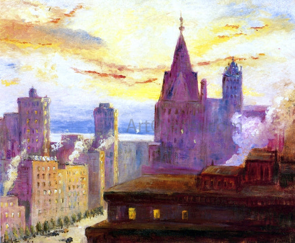  Colin Campbell Cooper Rooftops at Sunset - Canvas Art Print