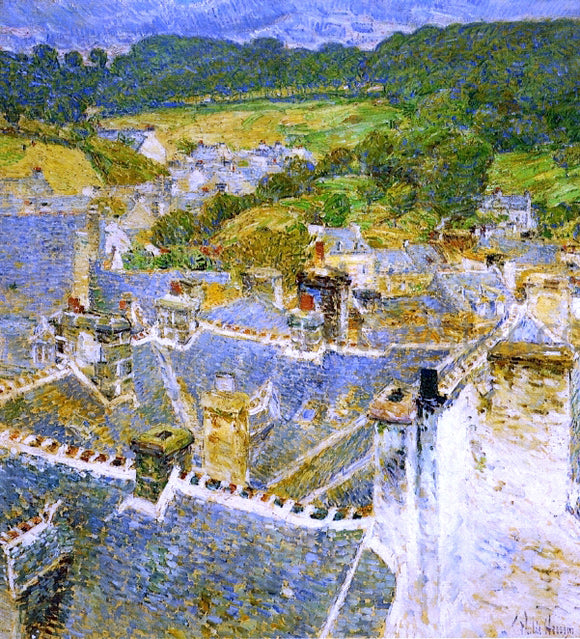  Frederick Childe Hassam Rooftops: Pont-Aven - Canvas Art Print