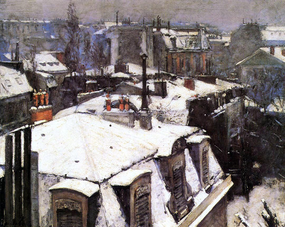  Gustave Caillebotte Rooftops Under Snow - Canvas Art Print