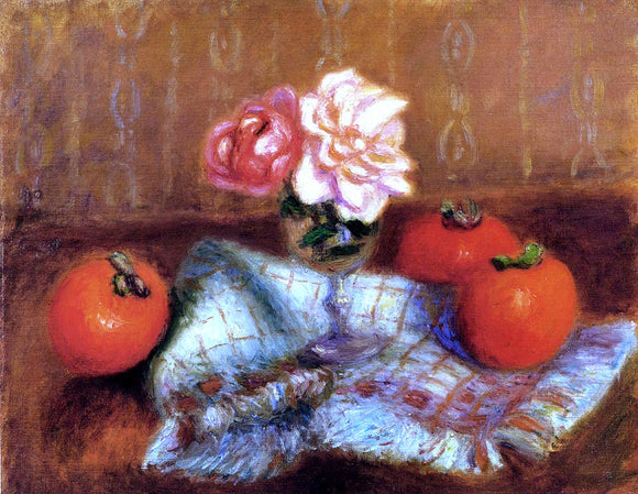  William James Glackens Roses And Persimmons - Canvas Art Print