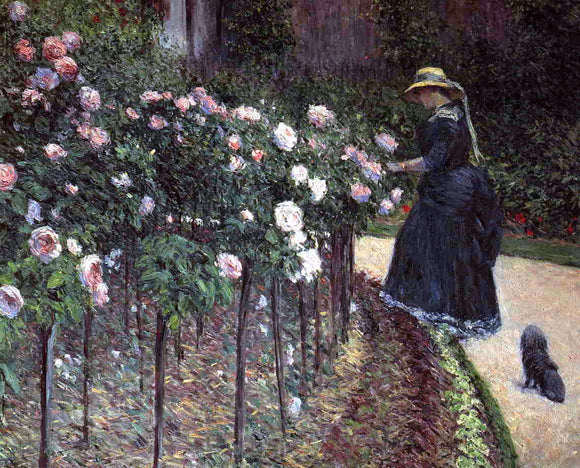  Gustave Caillebotte Roses, Garden at Petit Gennevilliers - Canvas Art Print
