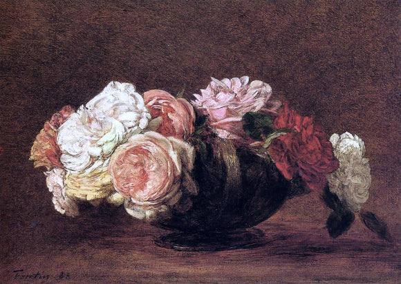  Henri Fantin-Latour Roses in a Bowl - Canvas Art Print