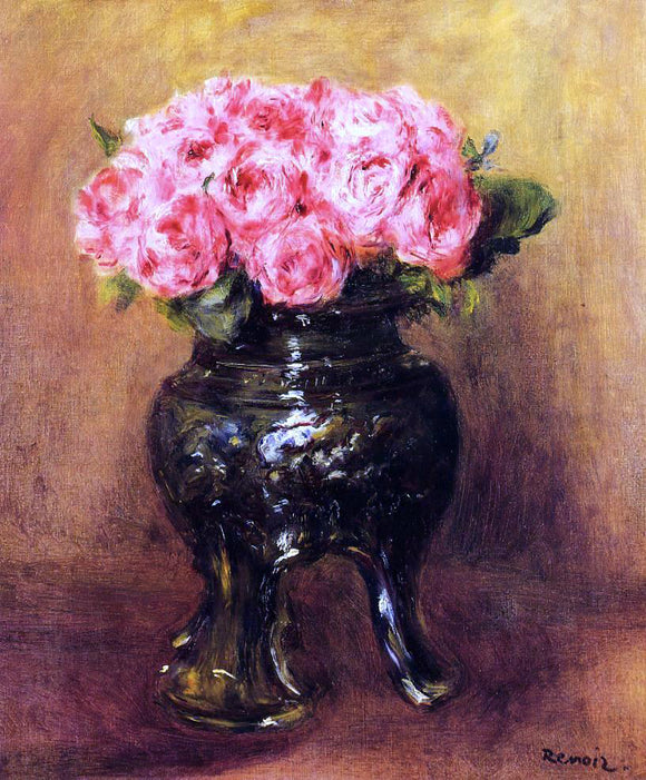  Pierre Auguste Renoir Roses in a China Vase - Canvas Art Print
