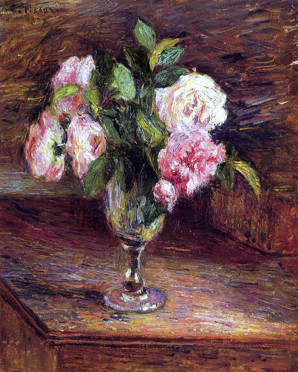  Camille Pissarro Roses in a Glass - Canvas Art Print