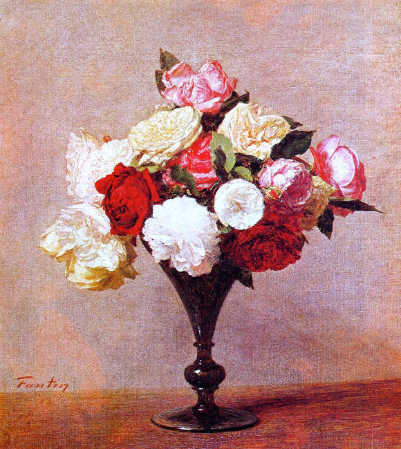  Henri Fantin-Latour Roses in a Vase - Canvas Art Print