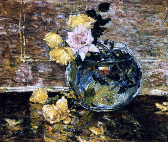  Frederick Childe Hassam Roses in a Vase - Canvas Art Print