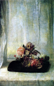  John La Farge Roses on a Tray - Canvas Art Print