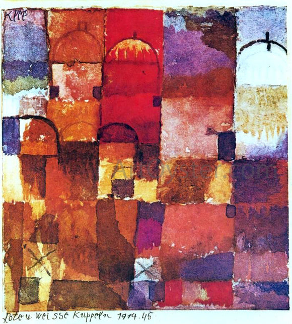  Paul Klee Rote und weisse Kuppeln (also known as Red and White Cupolas) - Canvas Art Print