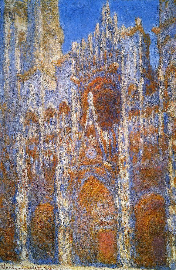  Claude Oscar Monet Rouen Cathedral, Sunlight Effect - Canvas Art Print