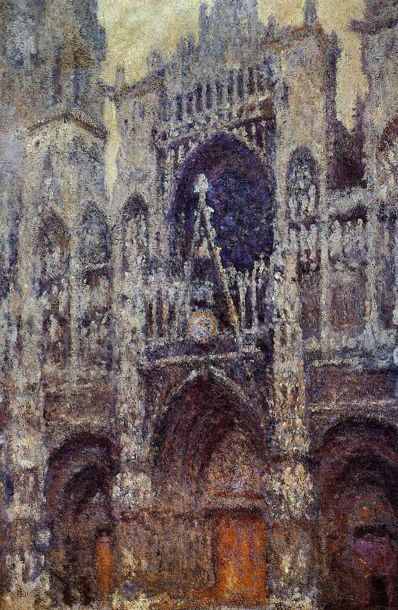  Claude Oscar Monet Rouen Cathedral, the Portal, Grey Weather - Canvas Art Print