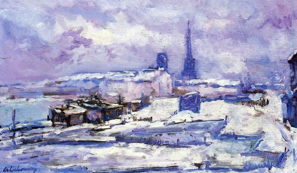  Albert Lebourg Rouen, Snow Effect - Canvas Art Print