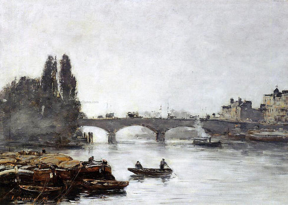  Eugene-Louis Boudin Rouen, the Pont Corneille, Fog Effect - Canvas Art Print