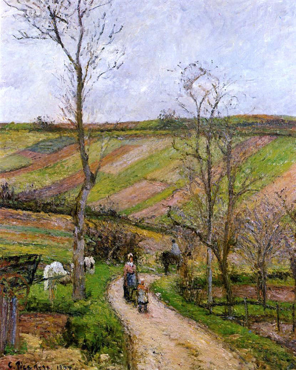  Camille Pissarro Route du Fond de l'Hermitage, Pontoise - Canvas Art Print