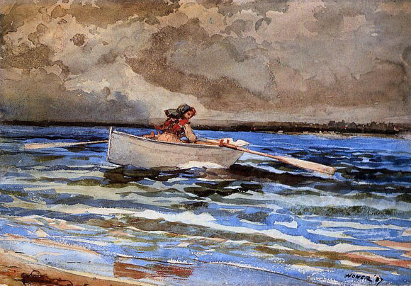  Winslow Homer Rowing at Prout's Neck - Canvas Art Print